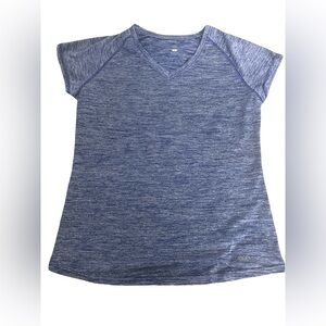 Legend Women’s Dri-fit Blue V-Neck Athletic T-Shirt. Size Large.